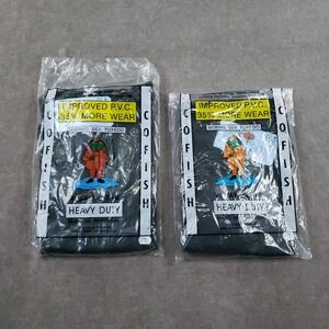 Lot of 2 Cofish Bering Sea Tuxedo Hooded Jacket Men XL Green PVC Heavy Duty Rain